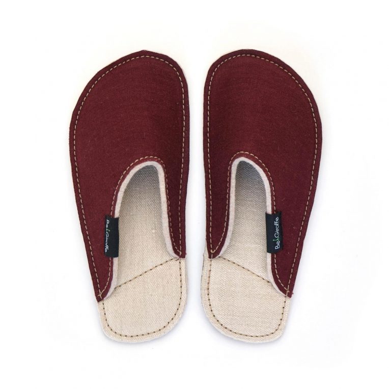 copati iz konoplje burgundy rose