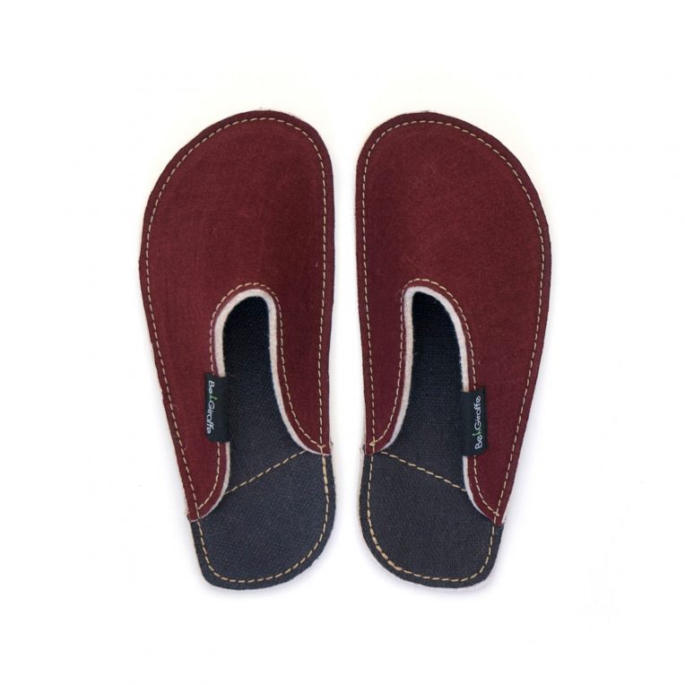 copati iz konoplje burgundy rose