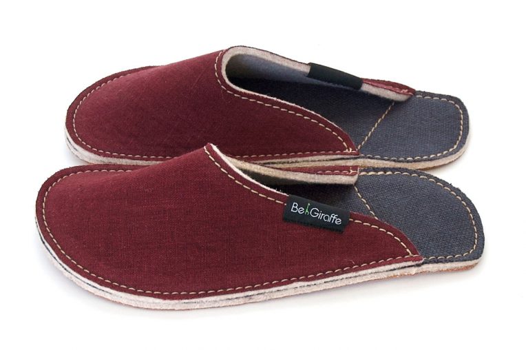 copati iz konoplje burgundy rose